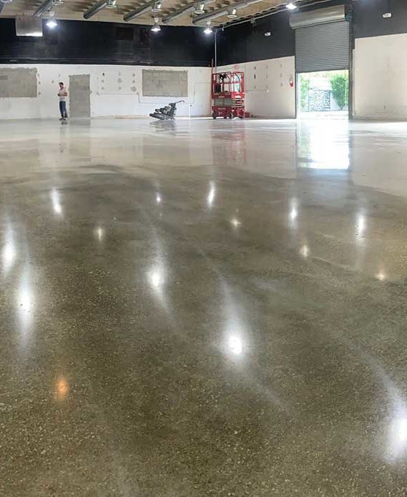 Polished concrete warehouse