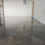 Metallic epoxy garage floor coating — wide view
